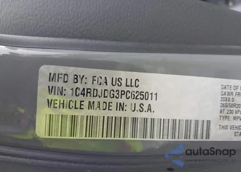 2023 Dodge Durango Gt Plus Awd from USA, damaged, VIN 1C4RDJDG3PC625011